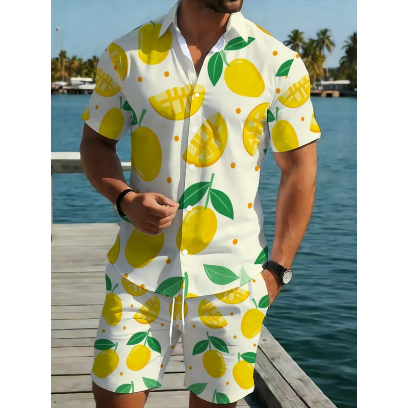 Short Linen Drawstring - Conjunto de Camisa y Pantalones Cortos