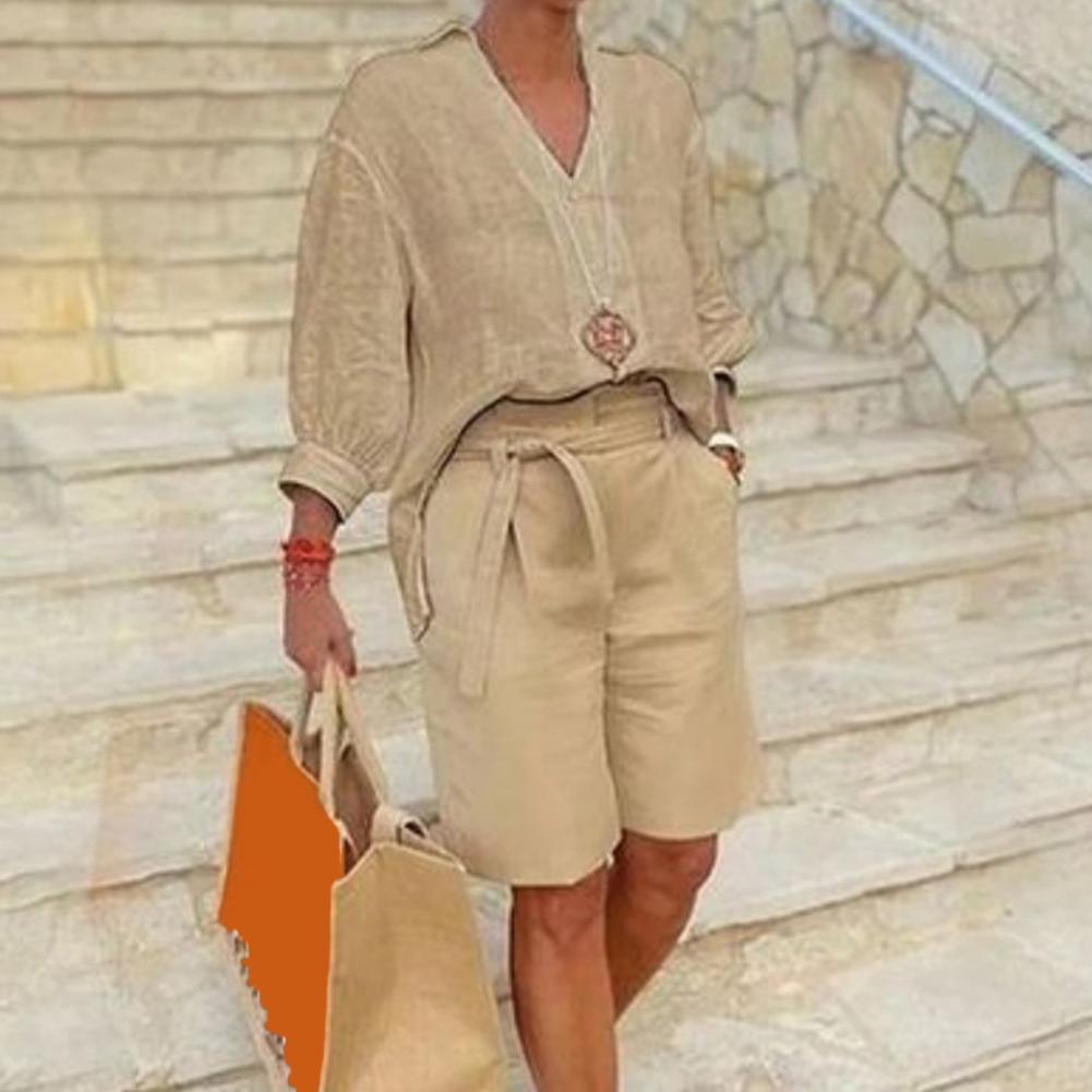 Conjunto de dos piezas de algo - Linen Shirt Breathable reseña y precio